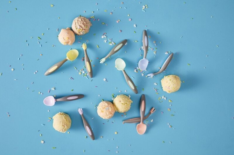 Sztućce do nauki smodzielnego jedzenia Gelato b box Banana Split