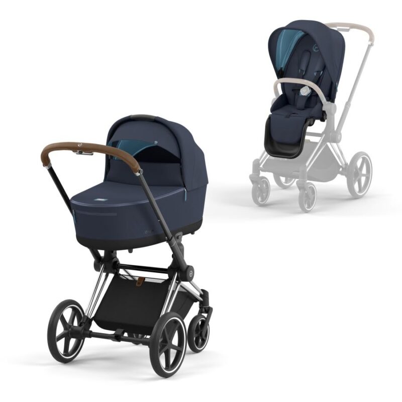 Wózek dziecięcy 2w1 Cybex Priam 4.0 Chrome/Brown - Nautical Blue