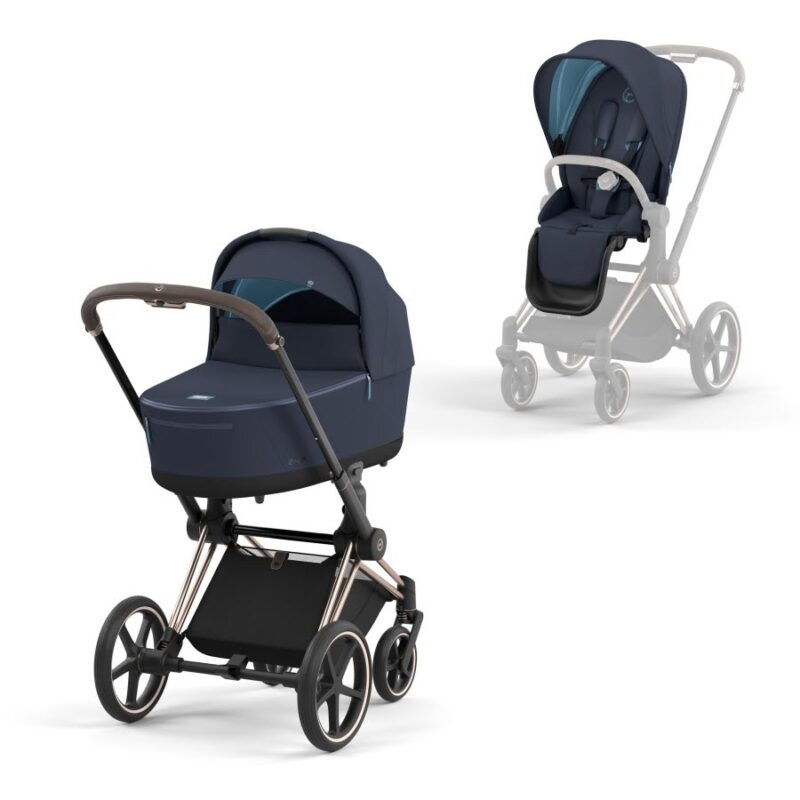 Wózek dziecięcy 2w1 Cybex Priam 4.0 Rose Gold - Nautical Blue