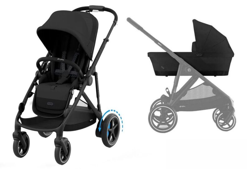 Wózek dziecięcy 2w1 Cybex e-Gazelle S Moon Black (Black Frame)