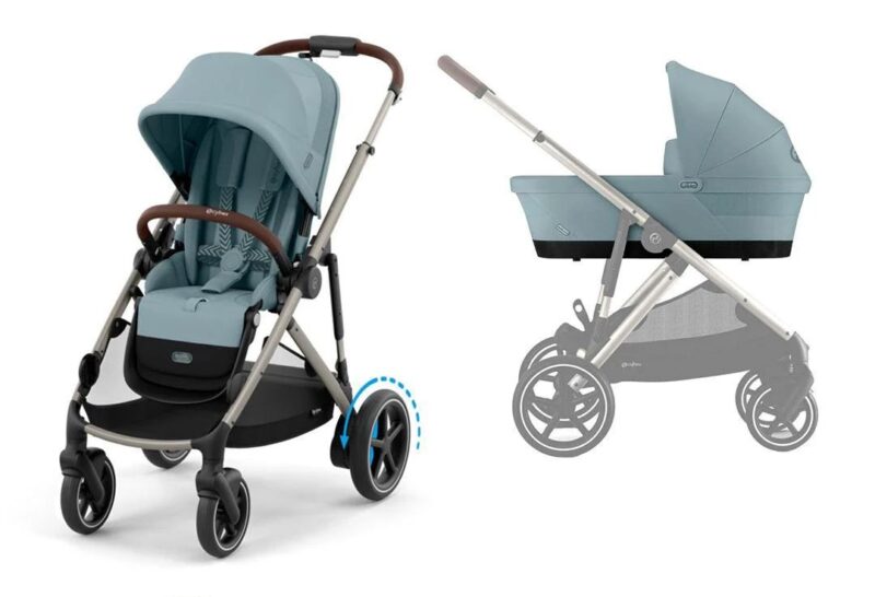 Wózek dziecięcy 2w1 Cybex e-Gazelle S Stormy Blue (Taupe Frame)