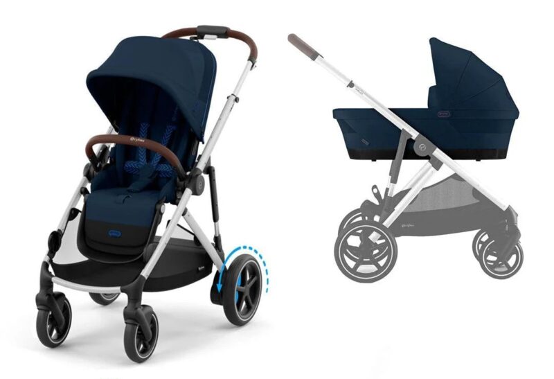 Wózek dziecięcy 2w1 Cybex e-Gazelle S Ocean Blue (Silver Frame)