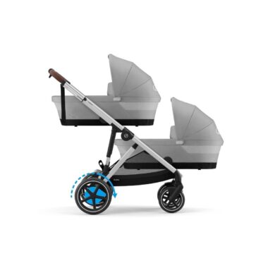 Wózek Cybex e-Gazelle S Twin Stone Grey (Silver Frame)